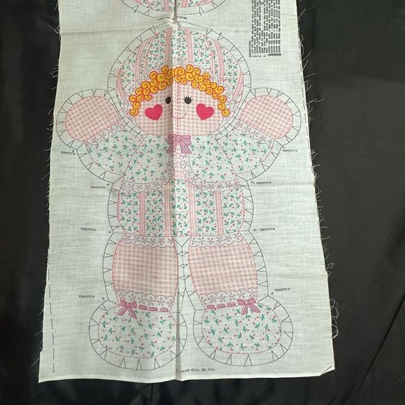 Vintage 1970s Springs Mills Gingham Baby Doll Fabric Panel Cut and Sew Craft - Picture 1 of 6